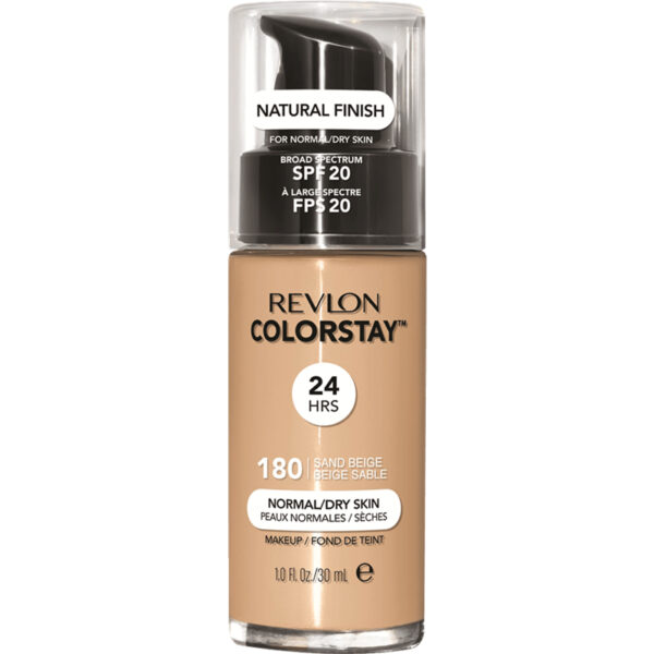 רבלון מייק אפ מספר 180 לעור יבש רגיל 30 מל Revlon Colorstay SPF 20