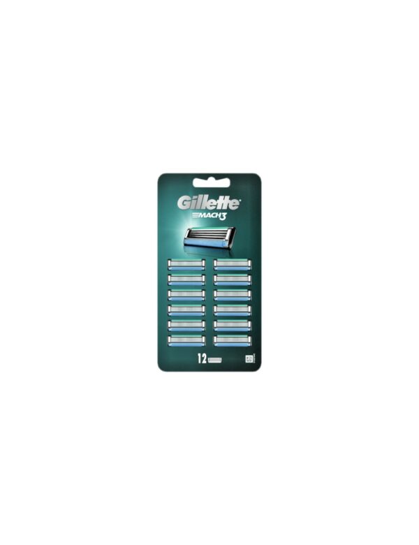 ג'ילט מאך 3 מארז סכיני גילוח רב פעמי 12 יחידות Gillette Mach3 Refill Cartridges 12PACK