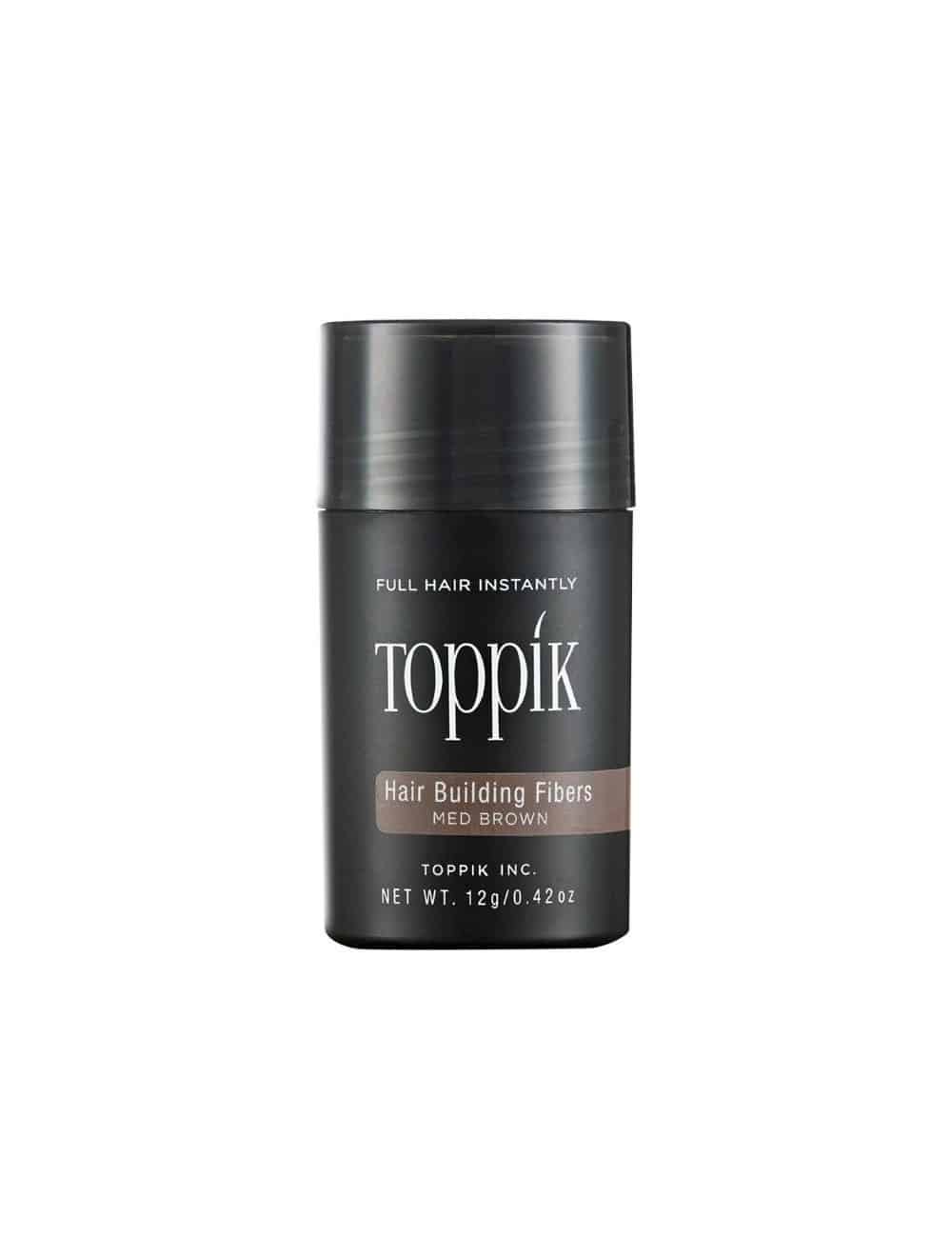 טופיק אבקה למילוי השיער צבע חום בינוני 12גרם Toppik Hair Building Medium Brown Fibers 12G